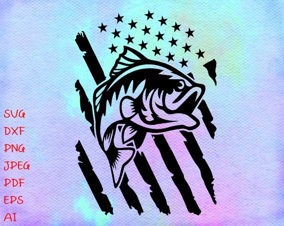 Fishing Distressed USA Flag SVG Fishing svg America