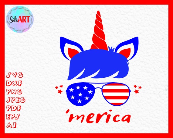 Download Unicorn Svg Unicorn 4th July Svg American Unicorn Face Svg Etsy