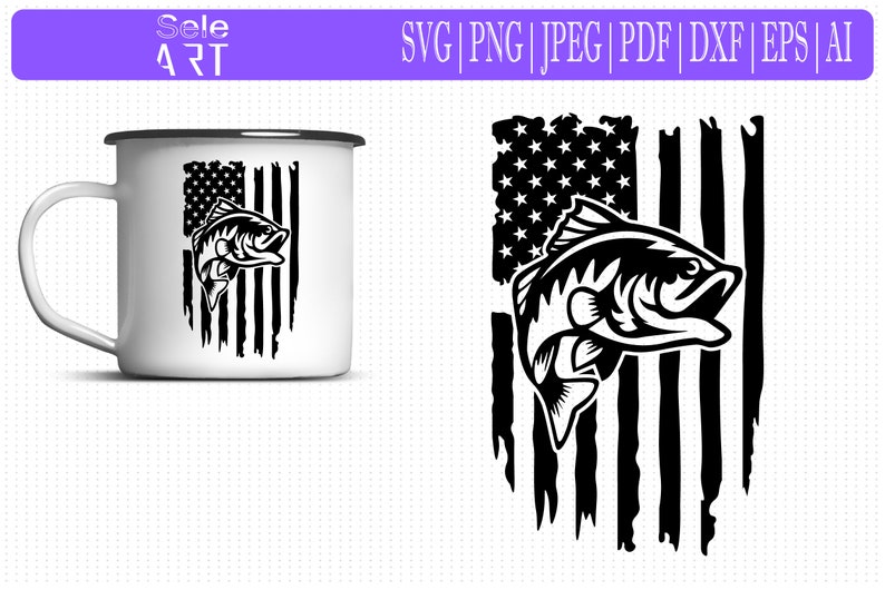 Download Fishing Distressed American USA Flag SVG Fishing svg America | Etsy