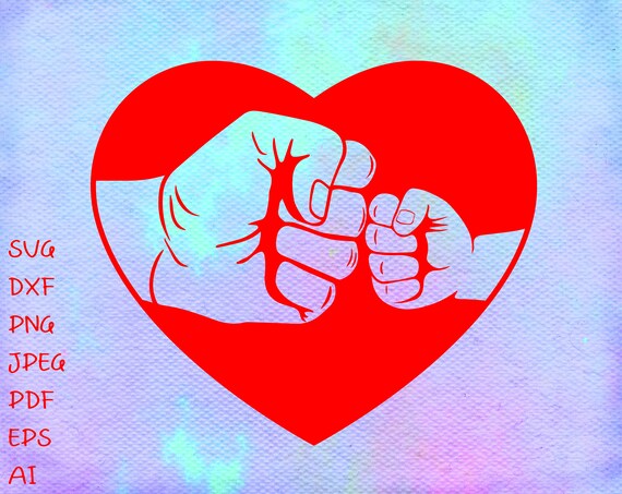 Download Fist Bump Heart Svg Father And Son Svg Papa And Grandson Etsy