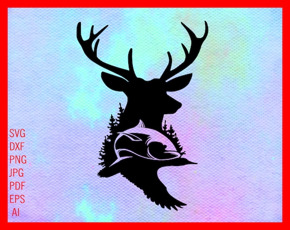Download Hunting SVG Deer Duck and Fish Svg Png Silhouette Cricut | Etsy