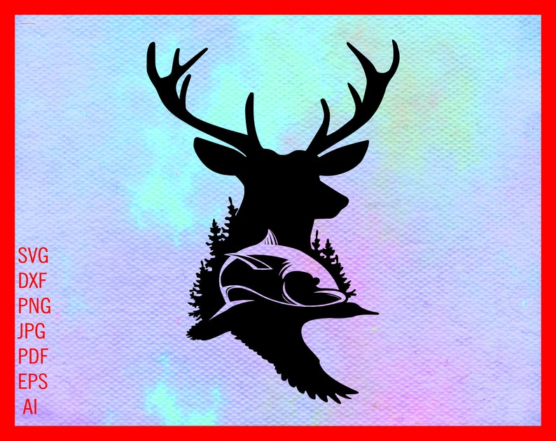 Hunting SVG Deer Duck and Fish Svg Png Silhouette Cricut ...