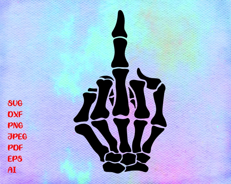 Download Skeleton hand svg middle finger svg dxf png epsprint and | Etsy