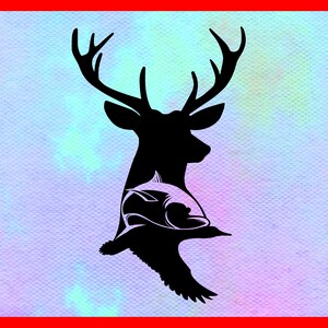 Download Hunting Svg Deer Duck And Fish Svg Png Silhouette Cricut Etsy