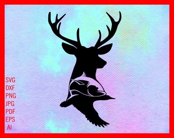 Download Hunting Svg Deer Duck And Fish Svg Png Silhouette Cricut Etsy