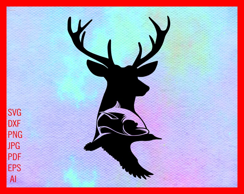 Download Hunting SVG Deer Duck and Fish Svg Png Silhouette Cricut | Etsy