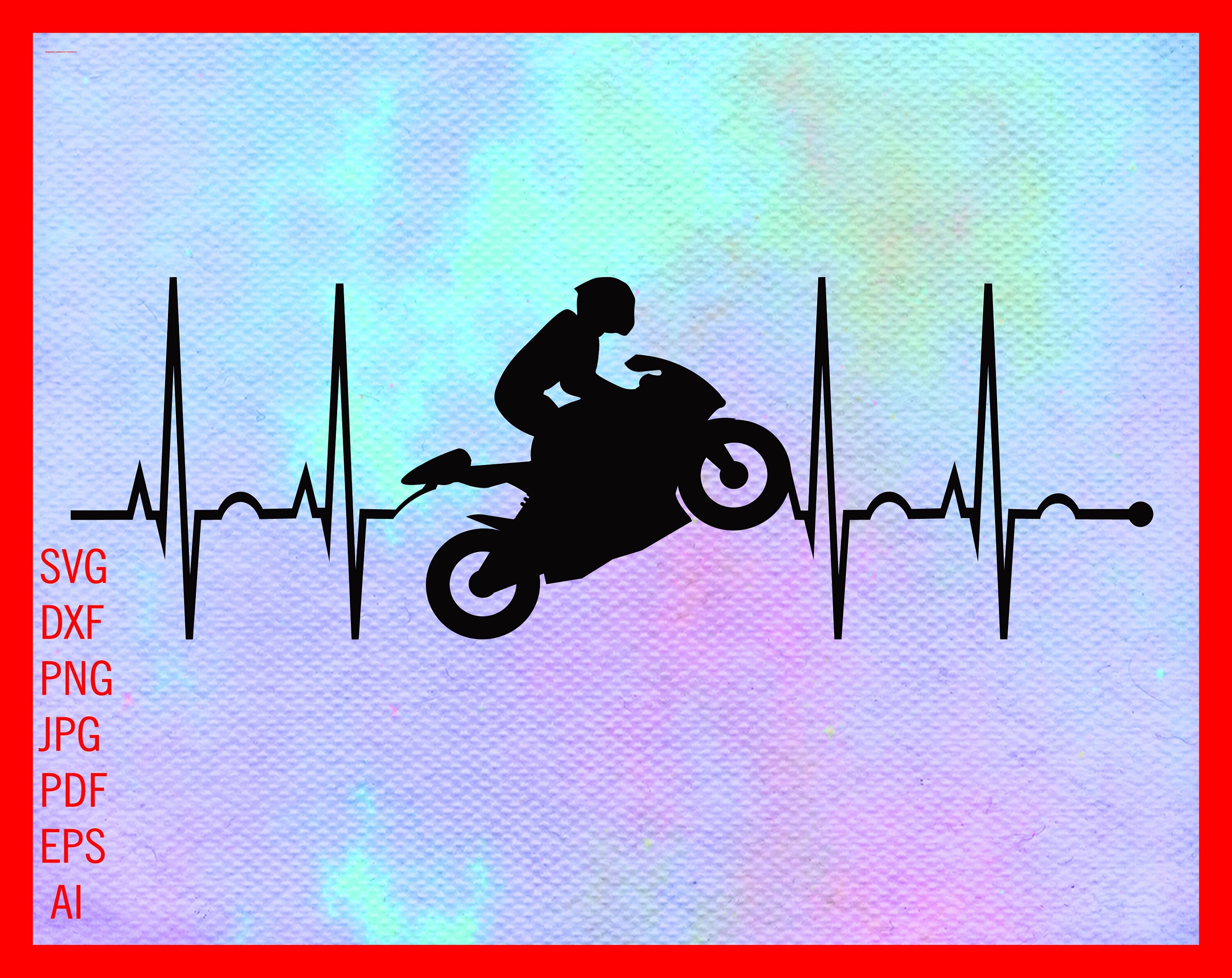 Download Motorcycle Svg Files Biker Silhouette Clipart Motorcycle Heartbeat Svg Motorbike Designs Cut Files For Cricut Svg