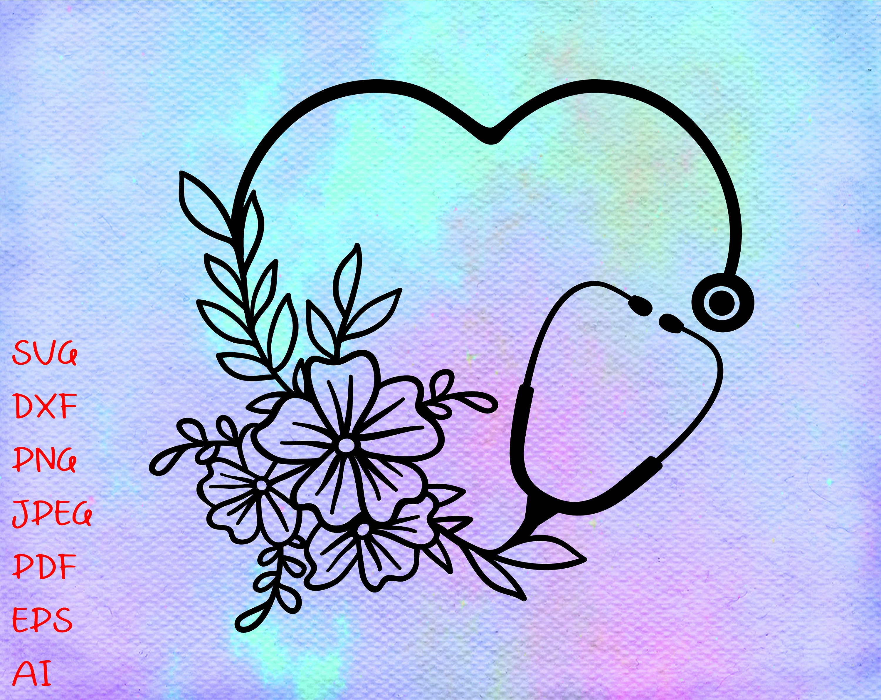 Floral Stethoscope SVG FileNurse SVGNursing SVG | Etsy