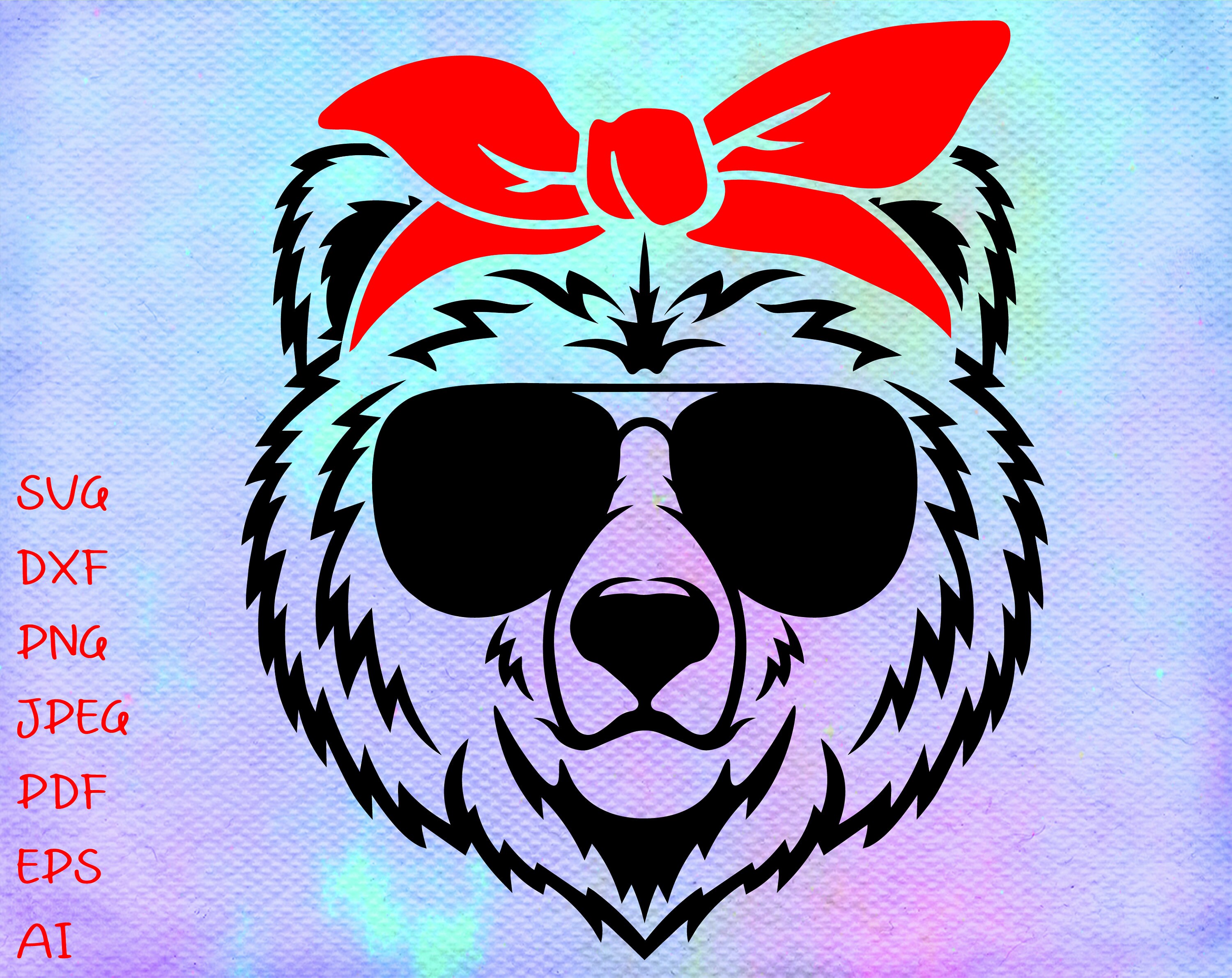 Download Bear With Sunglasses And Bandana Svg Bear Svg Cool Bear Svg Etsy