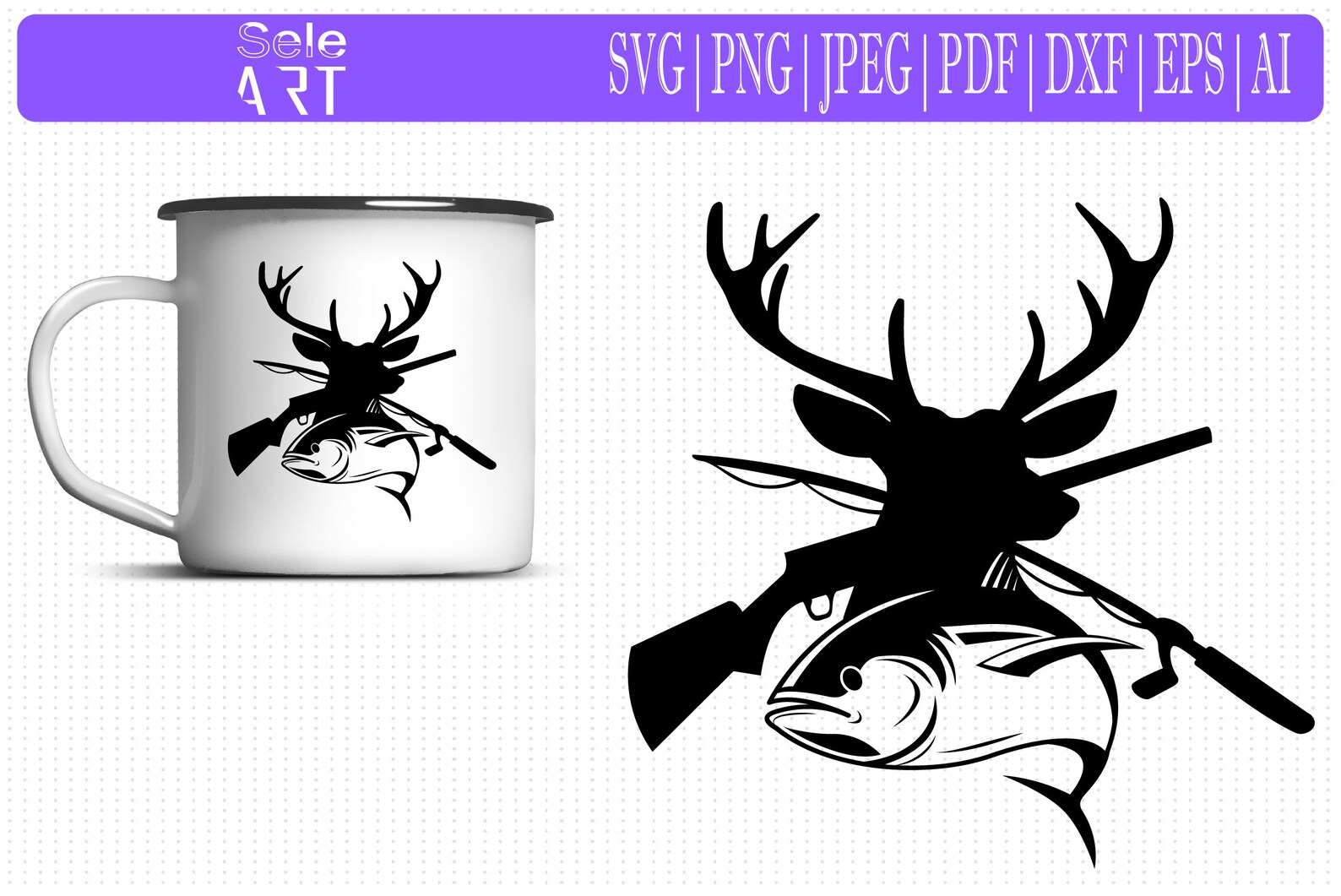 Download Hunting SVG Fishing svg Deer and Fish Svg Png Silhouette ...