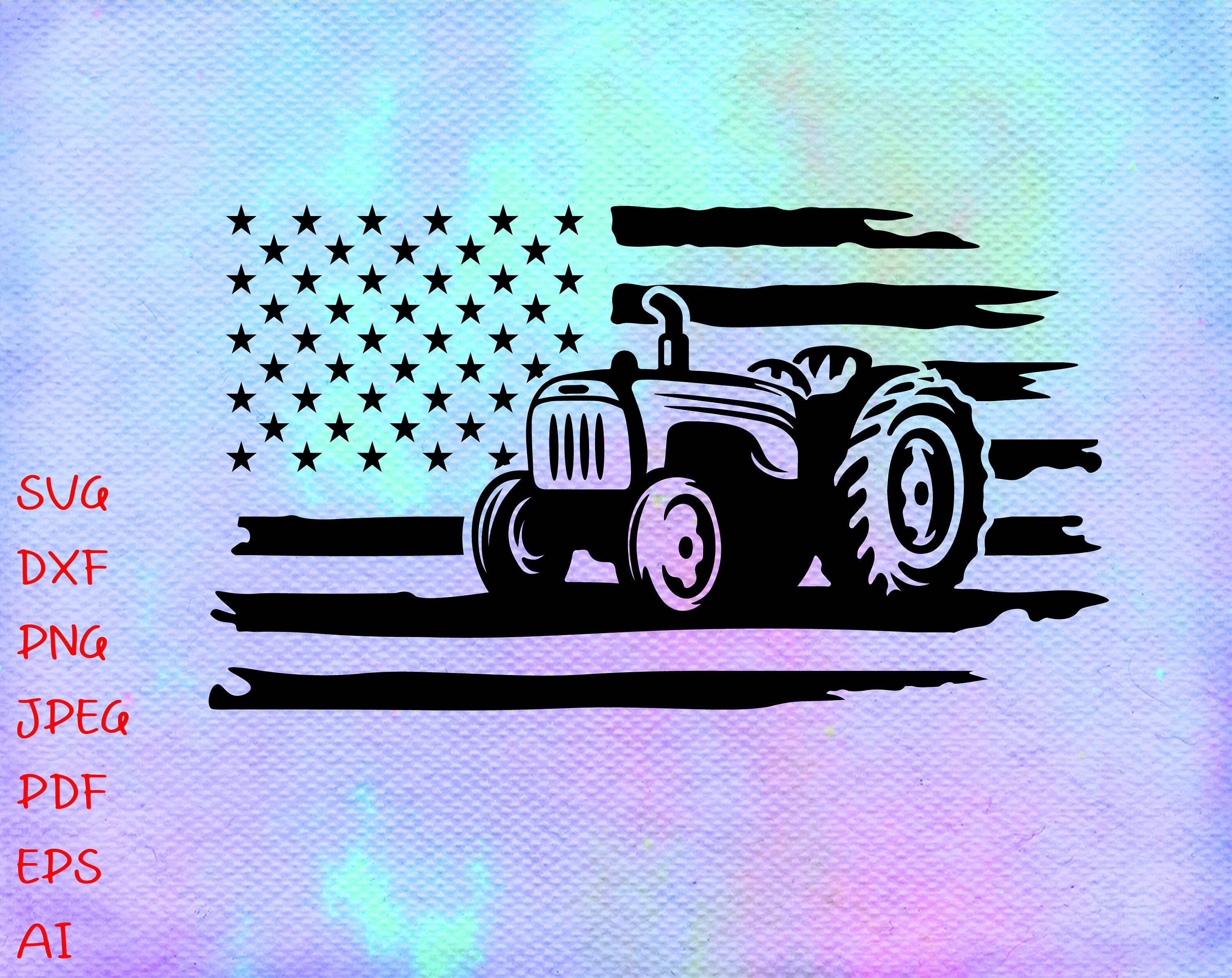 Farm Tractor Flag Farm Tractor USA Flag Farm Tractor svg Etsy