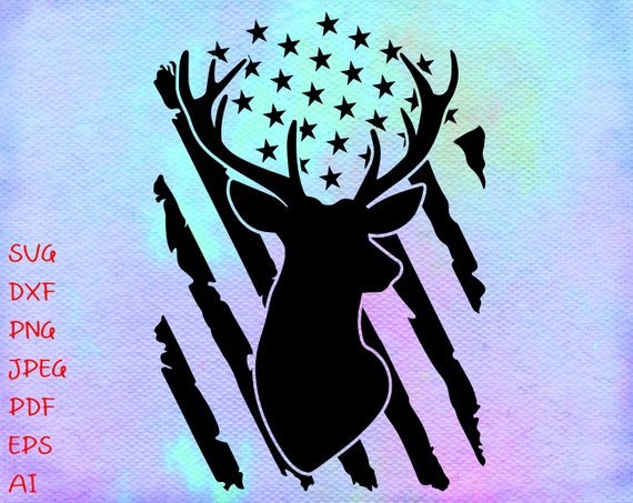 Download Distressed American Flag Svg Hunting Svg Deer Svg Etsy