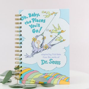 Regalo de bebé, revelación de género, libro de invitados baby shower / / Oh, bebé, los lugares a los que irá! Cuaderno de diario