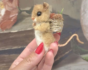 Ratones de fieltro de aguja, animales coleccionables