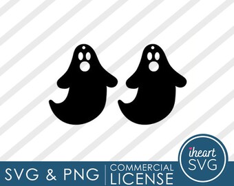 SVG & PNG , Cut Files, svg, png | Commercial Use | Cricut | Halloween Ghost Earring Template