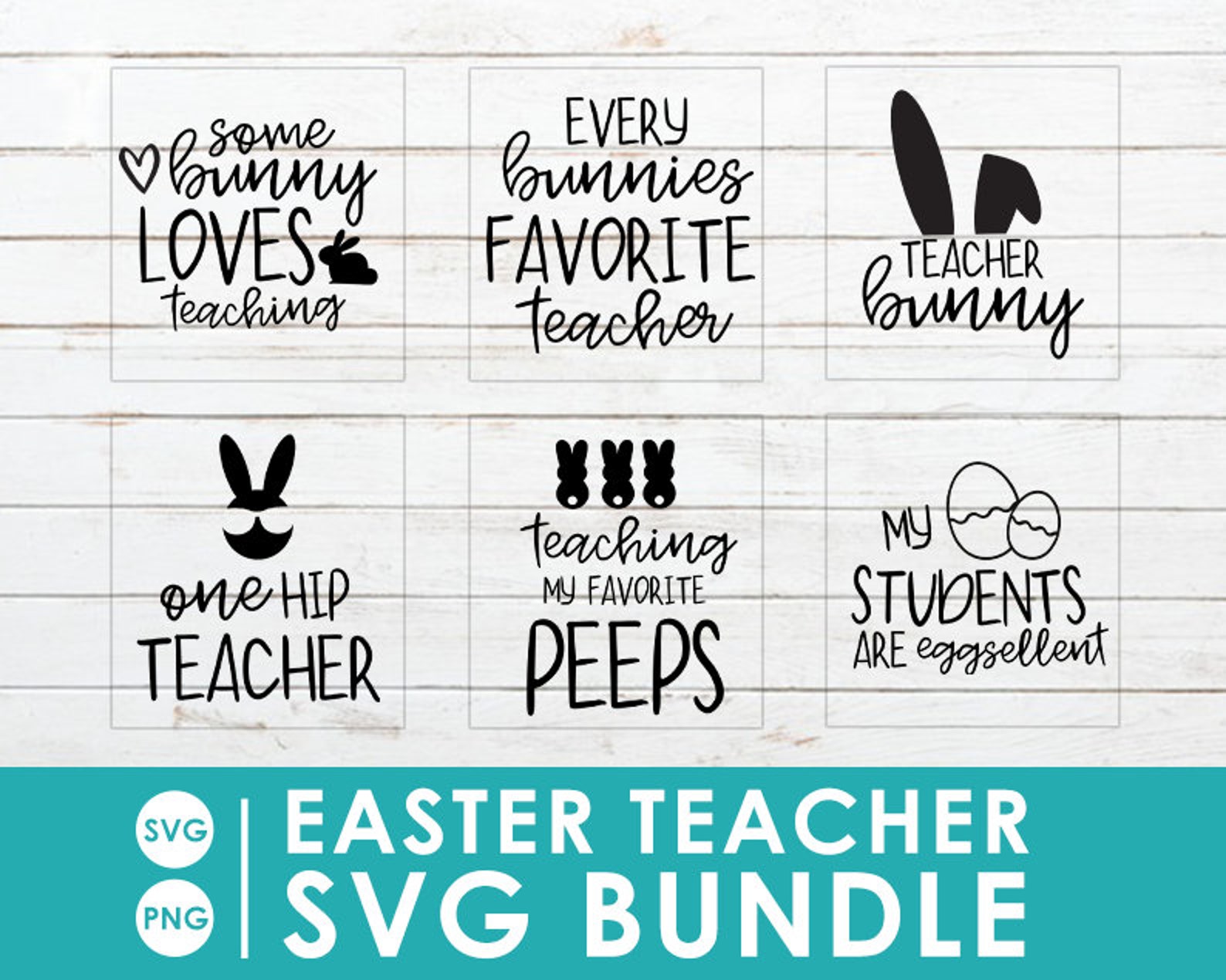 Easter Teacher SVG Bundle Etsy
