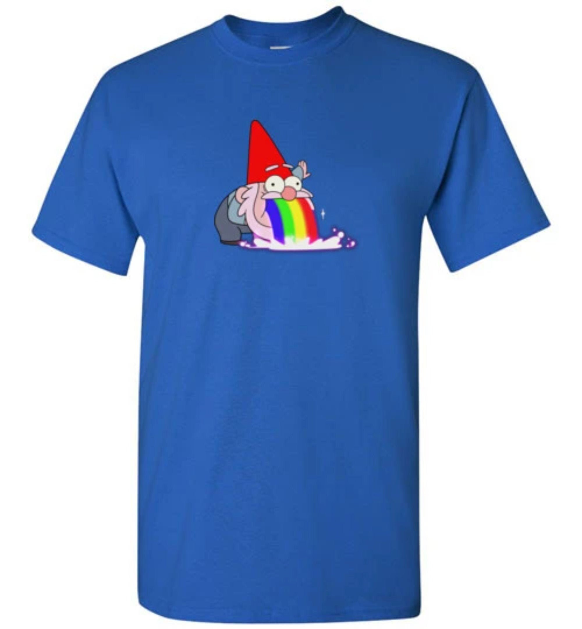Rainbow Puking Gnome Gravity Inspired Big Dipper Falls 34 sleeve Raglan Baseball T-Shirt Unisex Adult