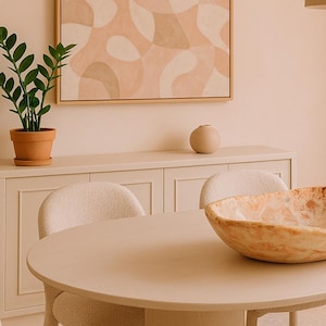 Natural Ivory-Rose Onyx Stone Bowl - Statement stone