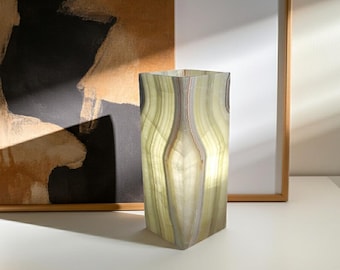Natural Soft Green Onyx Table Lamp – 6" x 16" | Luxury Stone Accent Lighting