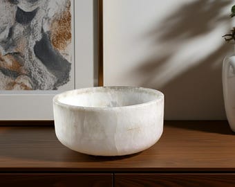 Natural Onyx Stone Bowl, 10" diam. - Timeless, handcrafted elegance