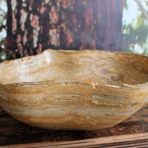 Classic Brown Onyx Decorative Bowl, 17&quot; - Statement piece
