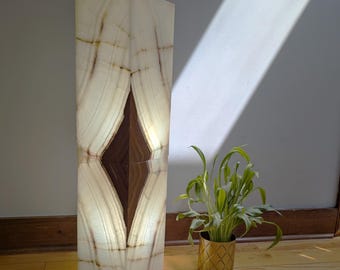 Floor Lamp Pedestal in Green Onyx, 36 " - Sardonyx corner