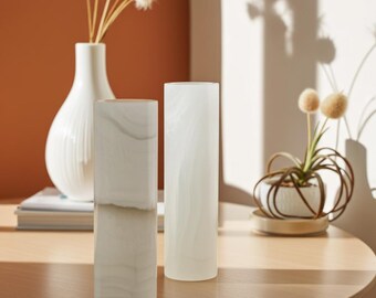 Table Lamp in Chrystal White Onyx, 12"& 16" - The Beauty of Nature