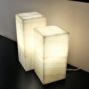 Crystal White Onyx stone lamp, 12&quot;-14&quot;-16&quot; - Simple elegance