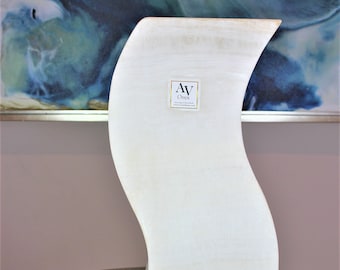 Crystal White Onyx Stone Lamp - 16" - Unique Wave Shape