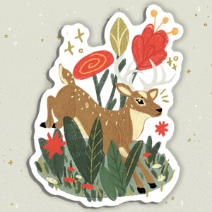 Deer Cottagecore Sticker | Autocollants Bujo, autocollants d’ordinateur portable, autocollants de journal, autocollants de vinyle