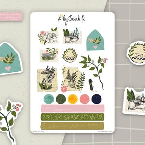 Penpal Cottagecore Pegatinas / Pegatinas de plantas, Pegatinas de planificador, Pegatinas de diario, Paquete de pegatinas lindas