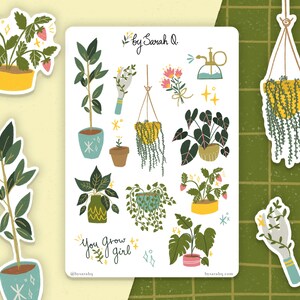 Pegatinas de plantas de interior / Pegatinas de plantas, Pegatinas de planificador, Pegatinas de diario, Paquete de pegatinas lindas