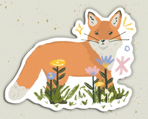 Fox Cottagecore Sticker | Laptop Stickers, Journal Stickers, Vinyl Stickers