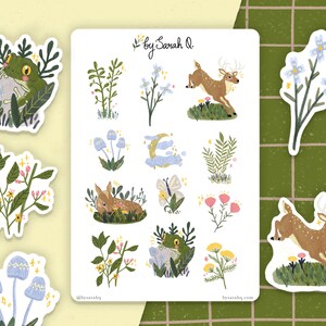 | d’autocollants Forest Cottagecore Autocollants de plantes, autocollants de planificateur, autocollants de journal, pack d’autocollants mignons