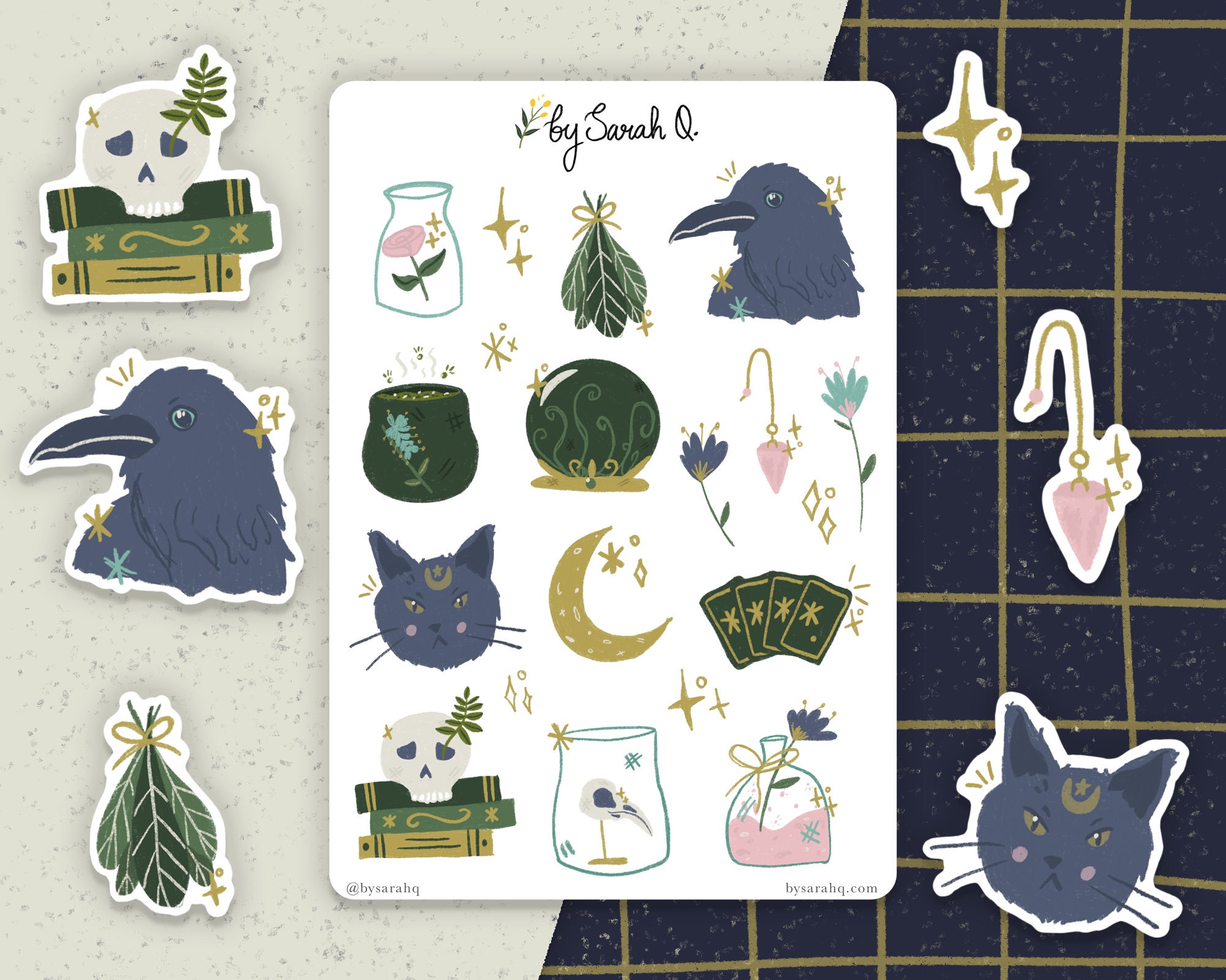 Magical Witchy Stickersheet // Bullet Journal Witchy Stickers, Cute BUJO  Doodle Sticker, Magic Witch Stickers, Scrapbook 
