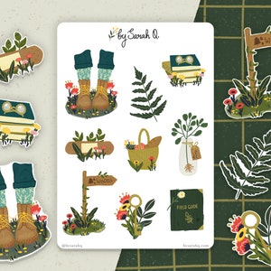 | d’autocollants Forest Adventure Cottagecore Autocollants de plantes, autocollants de planificateur, autocollants de journal, pack d’autocollants mignons
