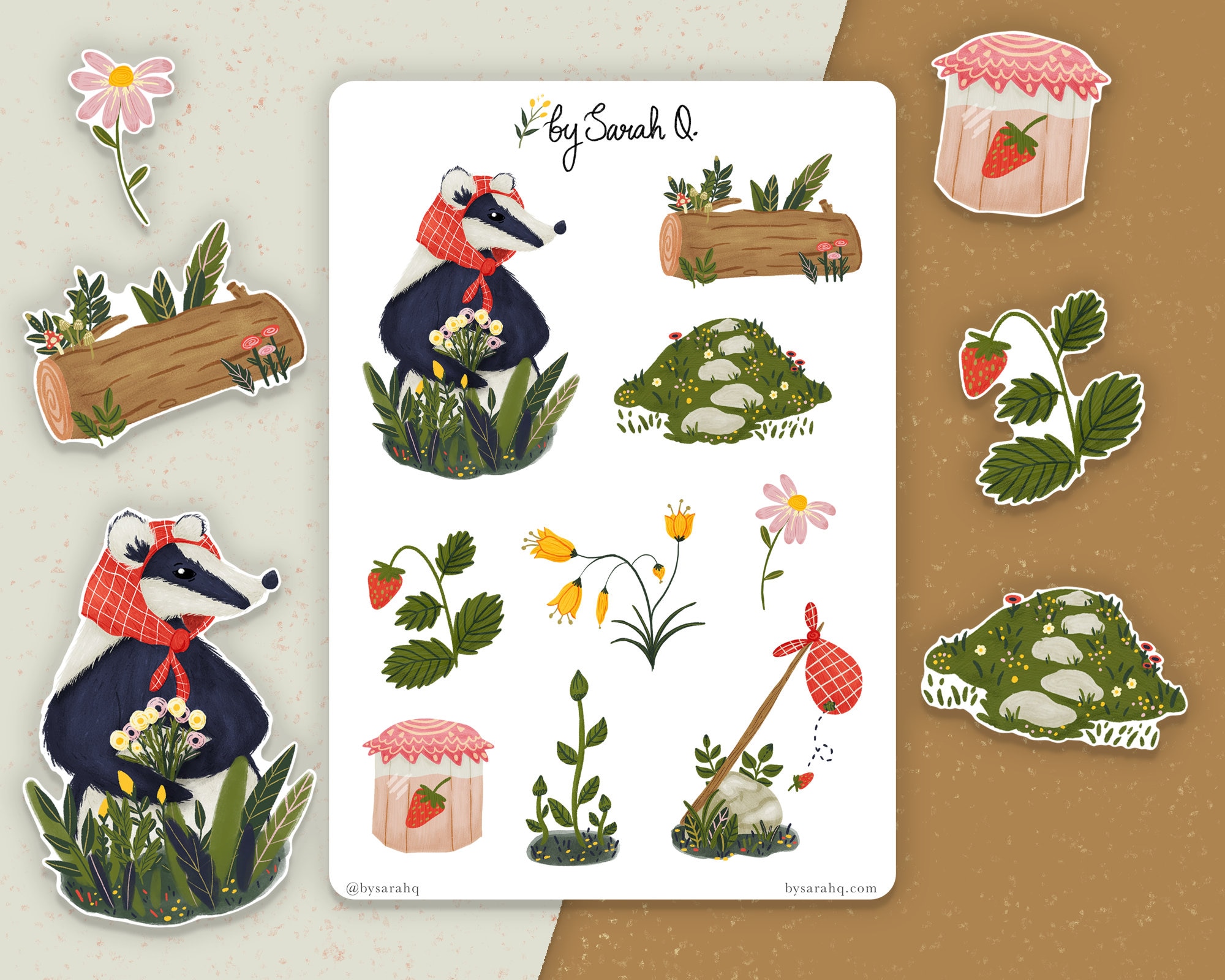 Badger Cottagecore Stickers | Plant Stickers, Planner Stickers, Journal  Stickers, Cute Stickers Pack