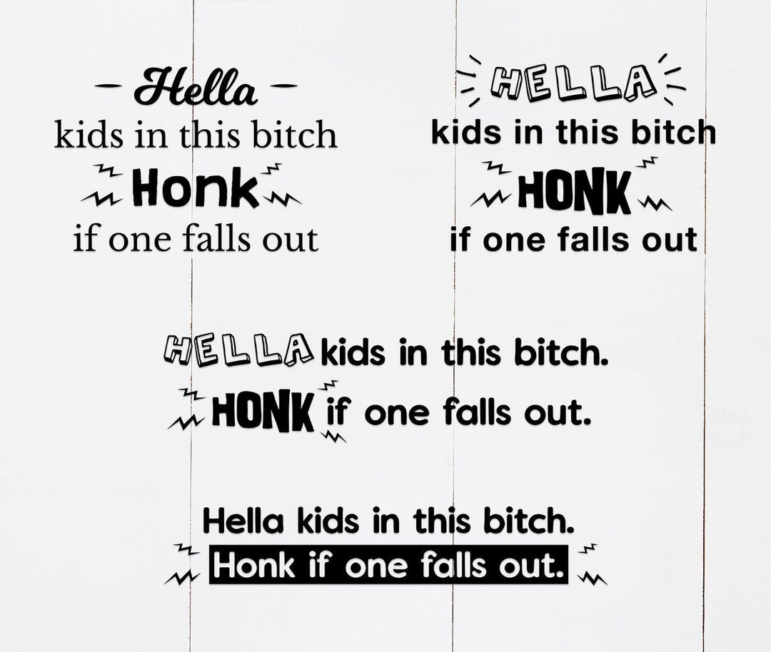 Honk If Kids Fall Out Car Window Art Stickers Vinyl Lettering Decals