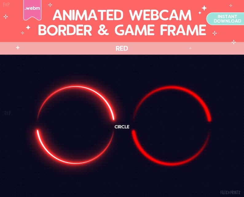 Twitch Animated Red Glow Webcam Border Game Frame Stream Overlay ...