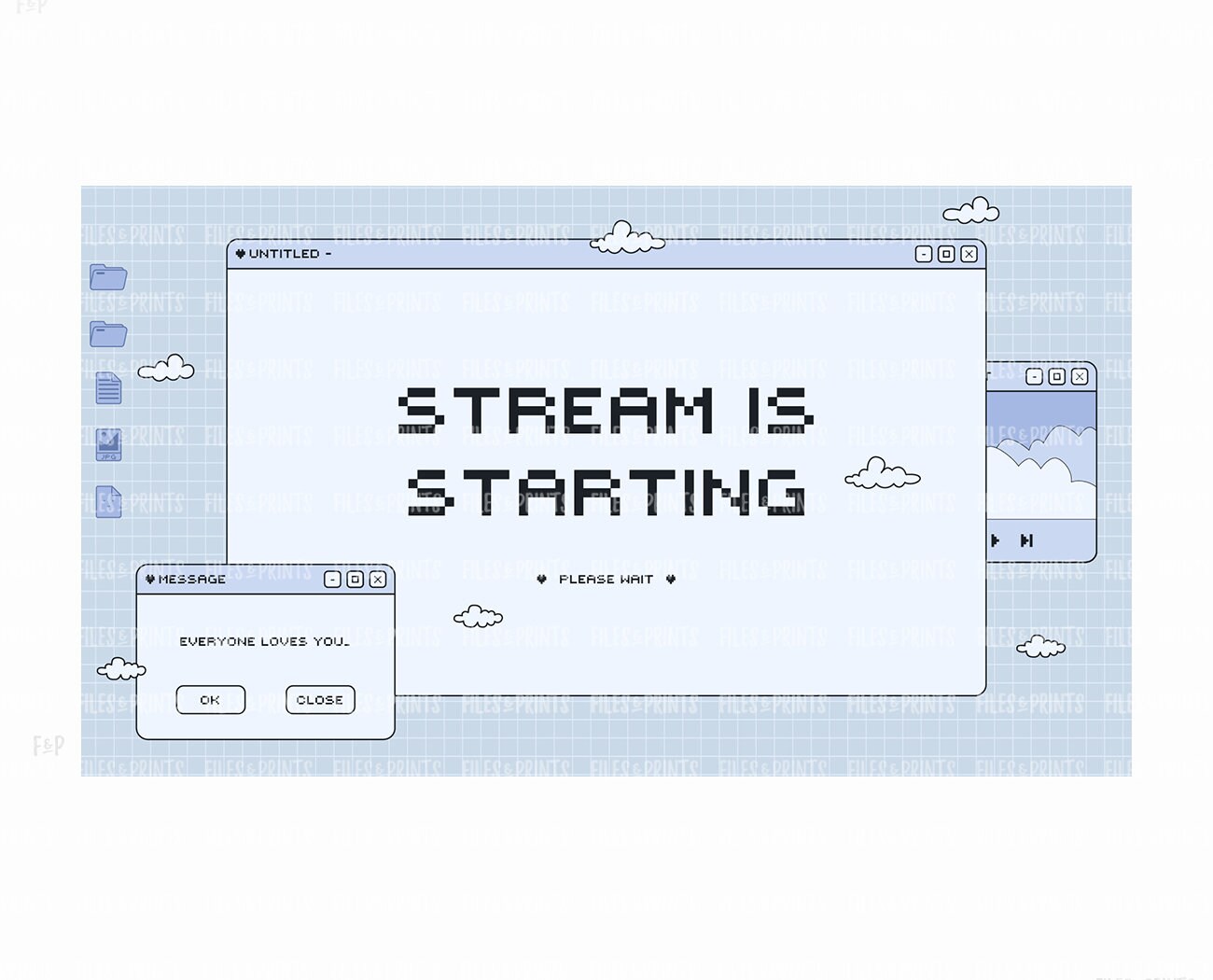 Stream Screen Blue Twitch Animated Screen Blue Pixel, Stream Screens, Streamer Graphics ...