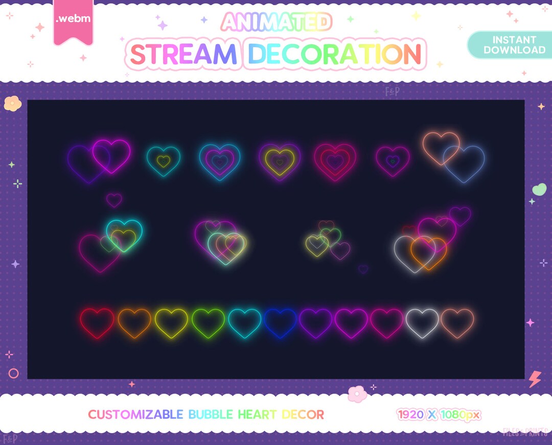 23 ANIMATED Bubble Heart Stream Decoration Particles Add-ons Overlay ...