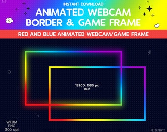 Twitch アニメーション ウェブカメラ ボーダー ゲーム フレーム レインボー、ストリーム オーバーレイ、LGBT、ストリーマー グラフィック ボーダー、かわいい、キュート、パステル ガール ボーイ Vtuber プライド