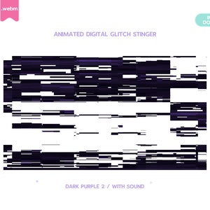 3 Twitch Animated Stinger Transition, Dark Purple Digital Glitch ...