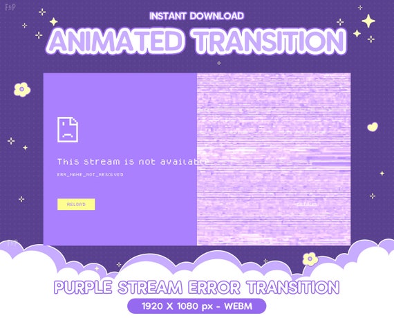 Twitch Animated Stinger Transition Glitch Purple Transition - Etsy