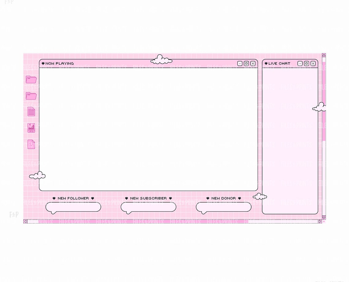 Twitch Pink Pixel Overlay Stream Overlay Streamer Graphics Etsy