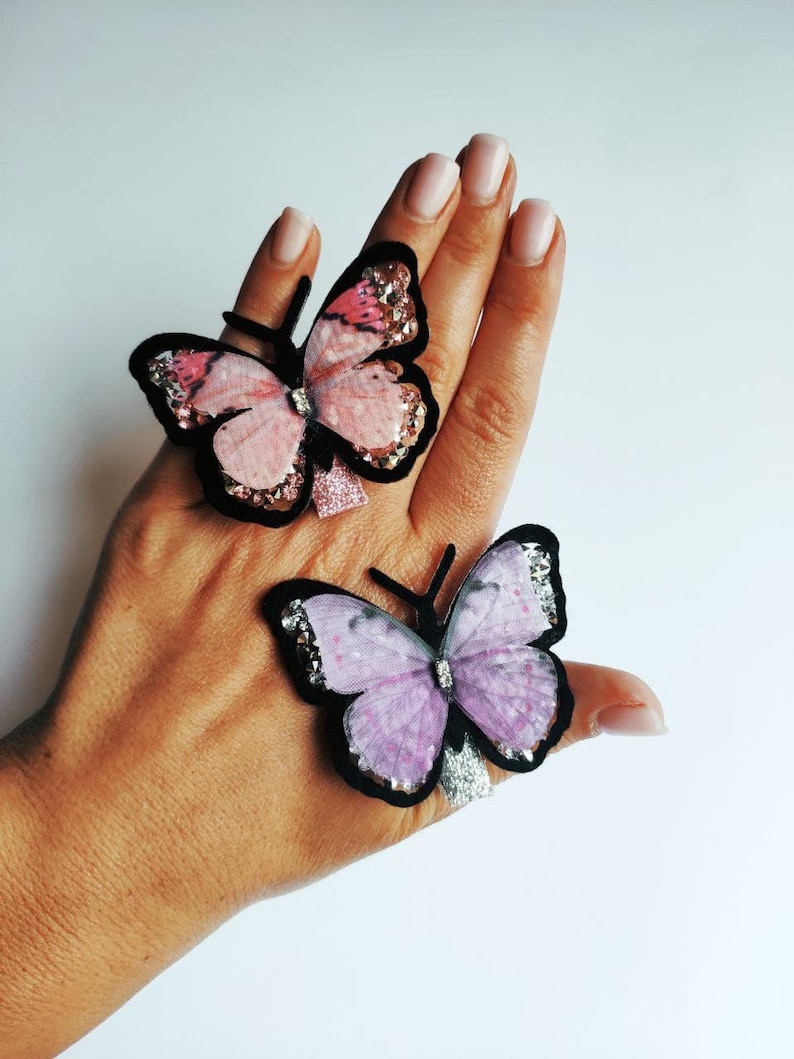 spring hair clips for girls 2 pcs Butterfly hair clip for toddlers