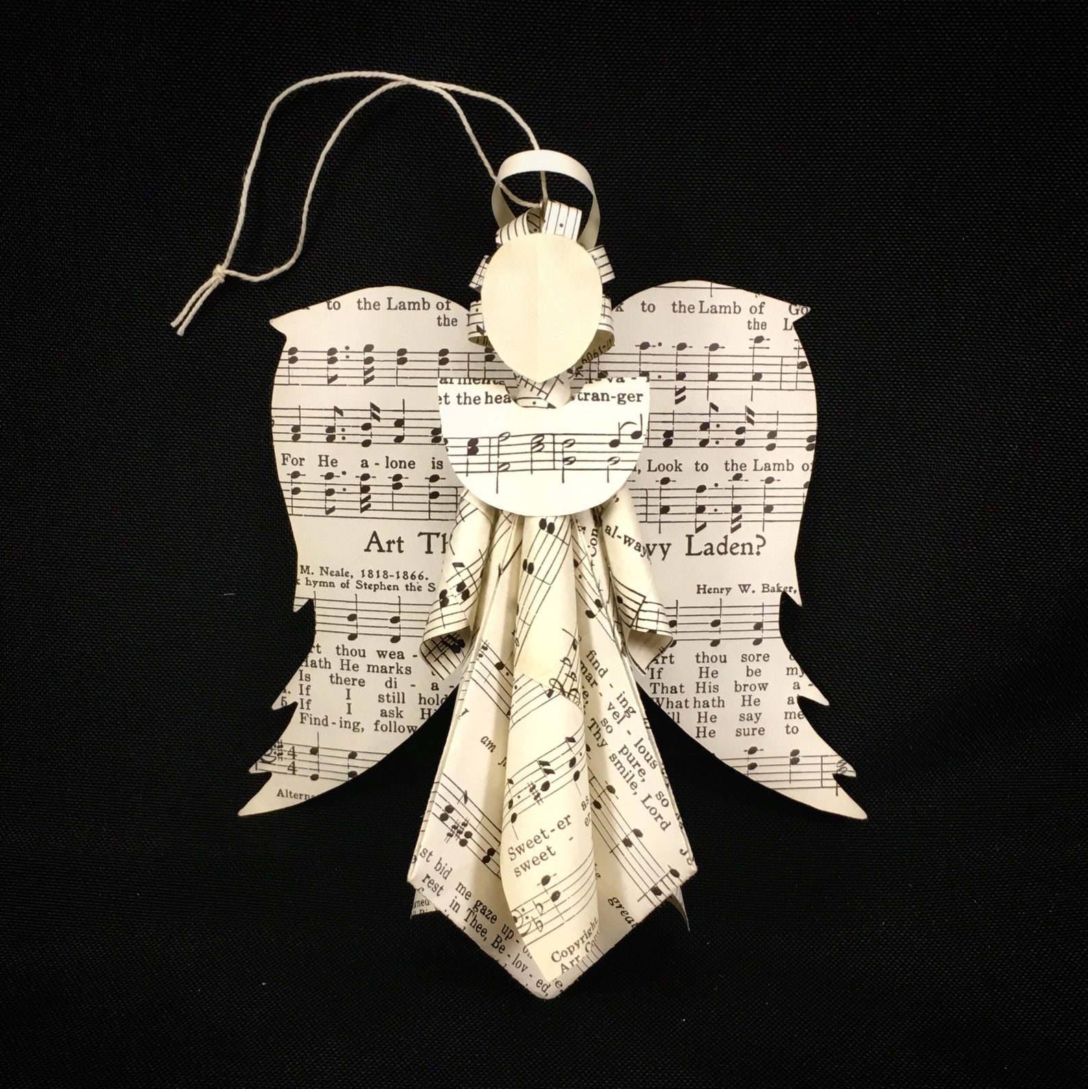 Sheet Music Christmas Angel Ornament Made From Hymn Book Pages - Etsy