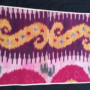 Antike Usbekische Seide Ikat Fragment Panel 75x53 cm, 29 &#39;x 21 &#39;Versandkostenfrei