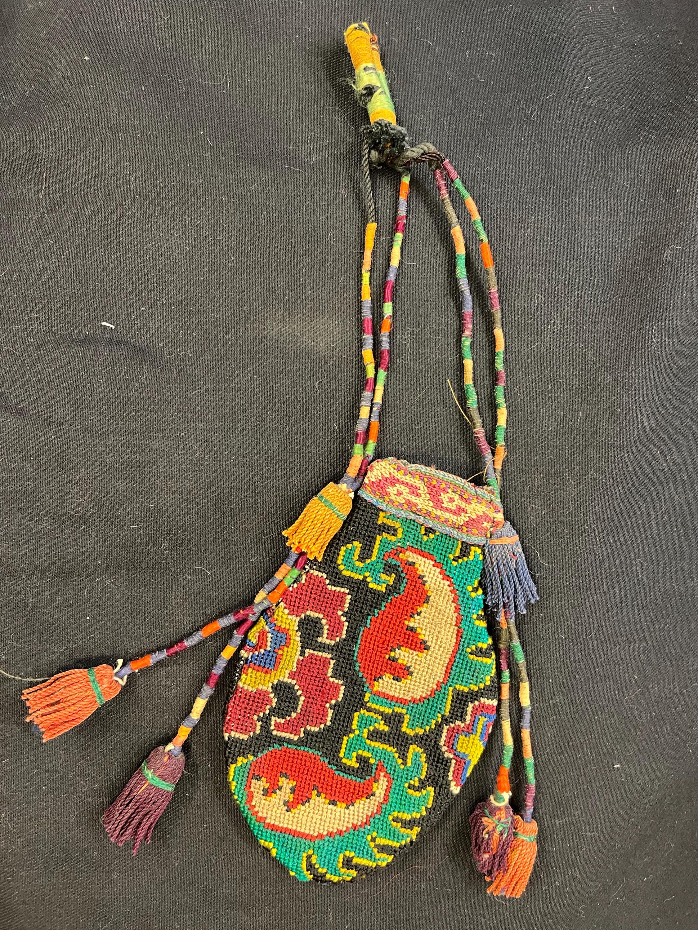 アンティーク 中央アジア トルクメニスタン シルク刺繍 ラカイ 財布 2