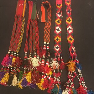 Antique Uzbekistan Decorational Tribal Silk Tassels With Glass Beads 4 pieces .FREE shipping